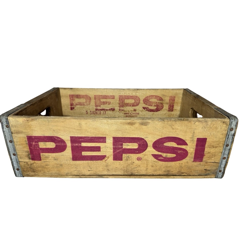 Vintage Pepsi Wood Crate Signer 77 Cincinnati Ohio Rustic‎ Soda Decor